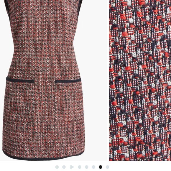 Veronica Beard Sleeveless Tweed Minidress Set Red/Navy Dress size 8 Blazer 10 - Picture 3 of 5